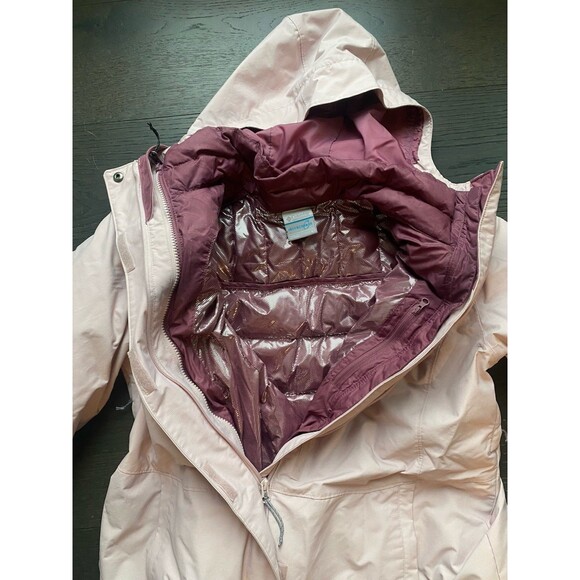 Columbia Interchange Omni-Heat Winter Jacket Women’s LARGE Pink Hooded Ski - Picture 4 of 10